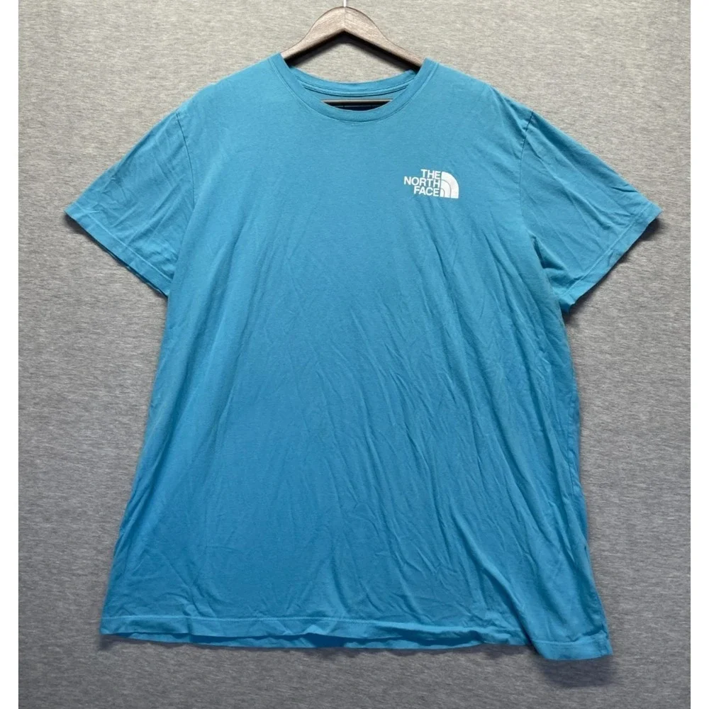 The North Face T-Shirt Mens 2XL Blue Never Stop Exploring Short Sleeve Crew Neck